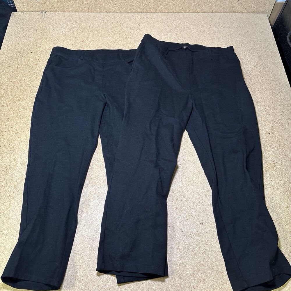 2 Pairs Quince Ultra-Stretch Ponte Pants Black Size XL Office H1